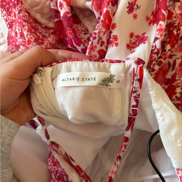 Altar'd State Red and White Floral Maxi Dress - Picture 2 of 6